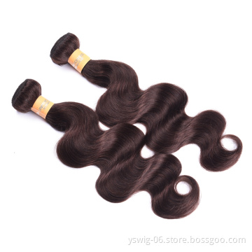 Wholesale Double Weft 2# Colored Human Hair Extension Bundles Mink Brazilian Remy Hair Weave In Stock Dropshipping